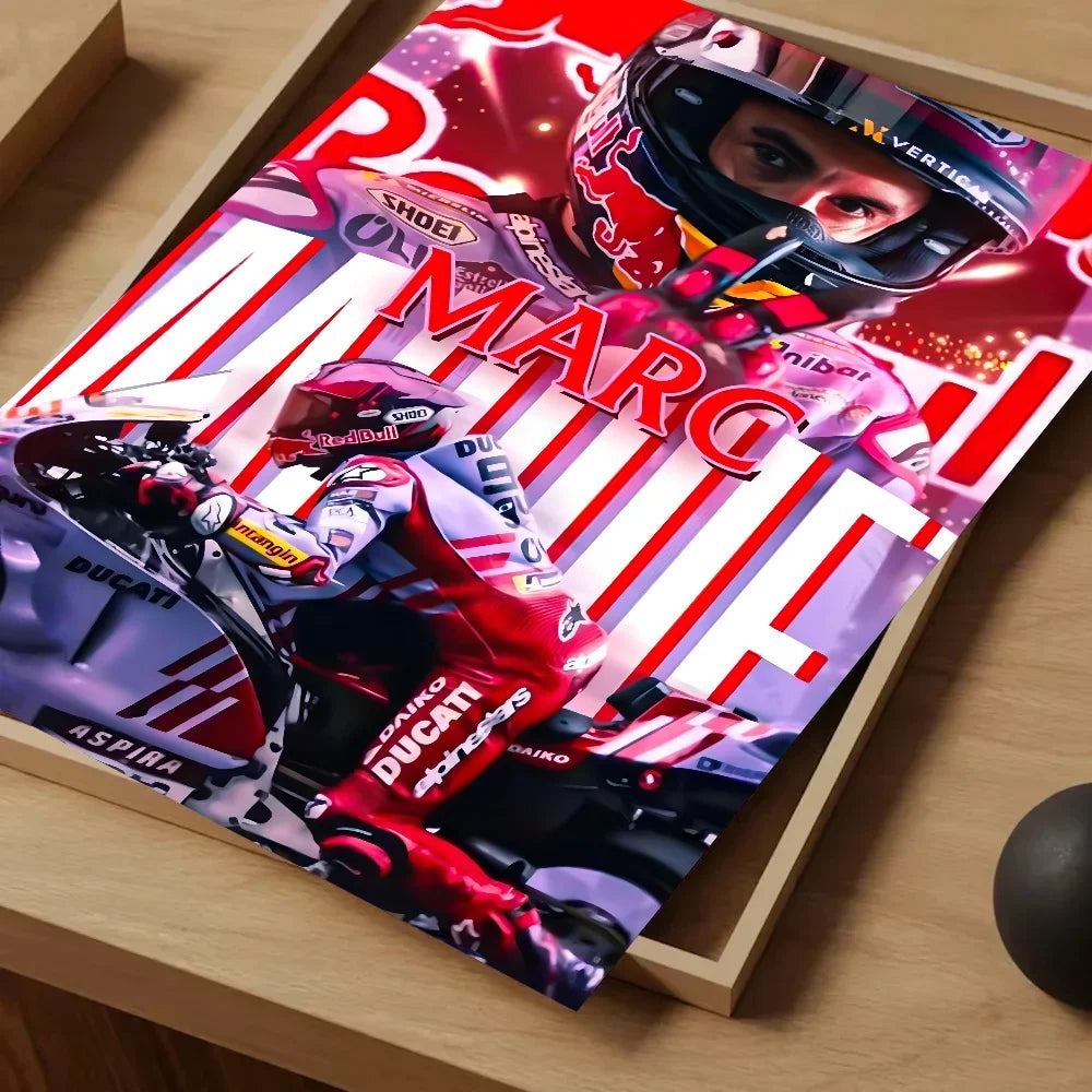 Marc Márquez Canvas Wall Art – MotoGP Racing Poster