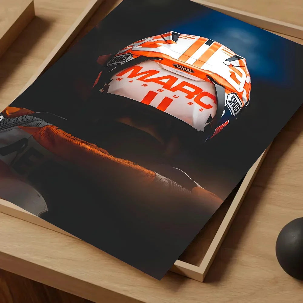 Marc Márquez Canvas Wall Art – MotoGP Racing Poster