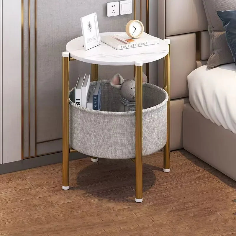 Moderní kulatý konferenční stolek – minimalistický odkládací stolek