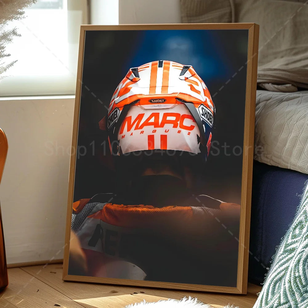 Marc Márquez Canvas Wall Art – MotoGP Racing Poster