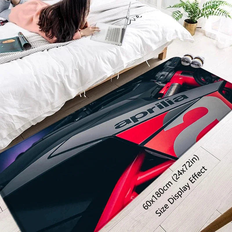 Motorcycle Racing Rug – Non-Slip Bike Floor Mat