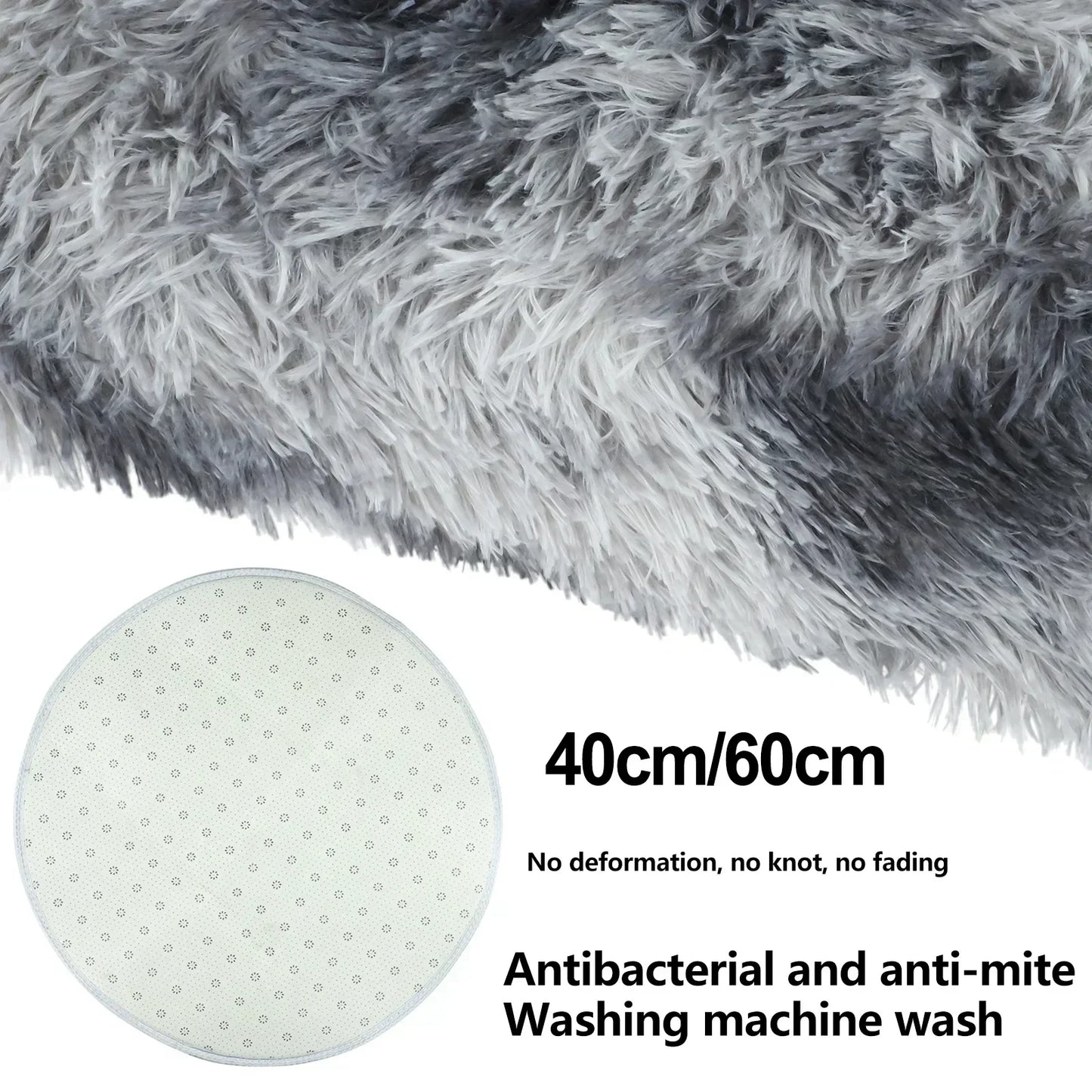 Round Plush Rug – Ultra Soft Fluffy Carpet, Cozy Decorative Floor Mat