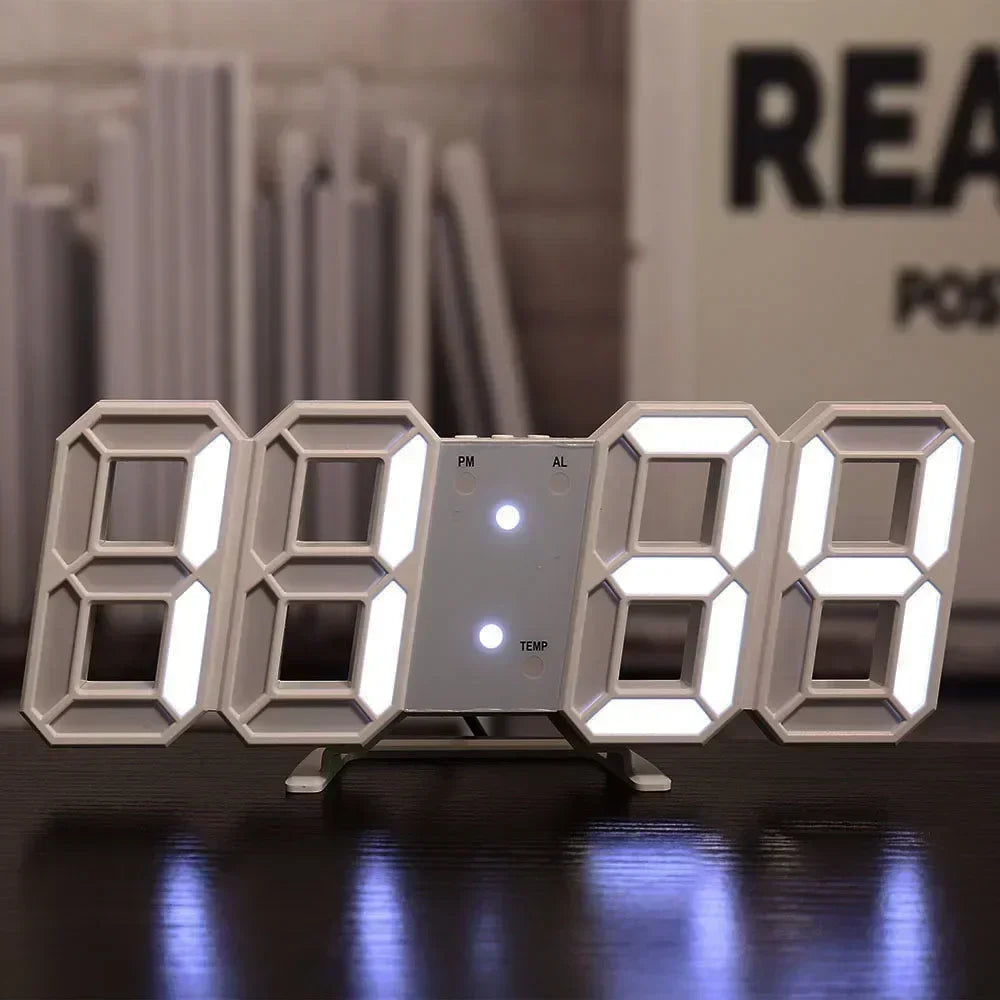 Modern LED Digital Wall Clock – 3D Glow Aesthetic Room Decoration