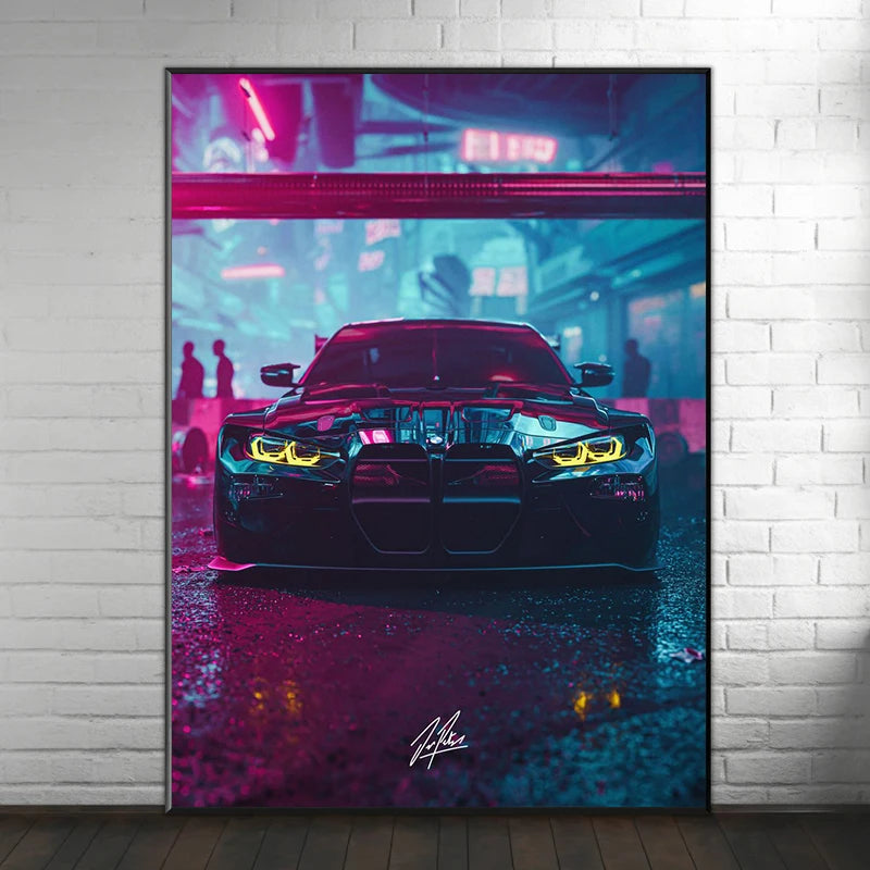 GTR Wall Art – Sports Car Canvas Poster, Modern Automotive Decor