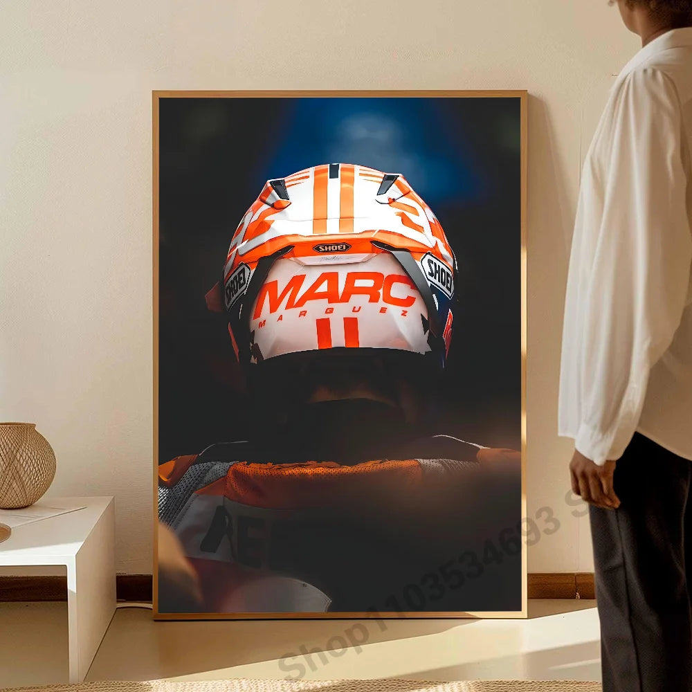 Marc Márquez Canvas Wall Art – MotoGP Racing Poster