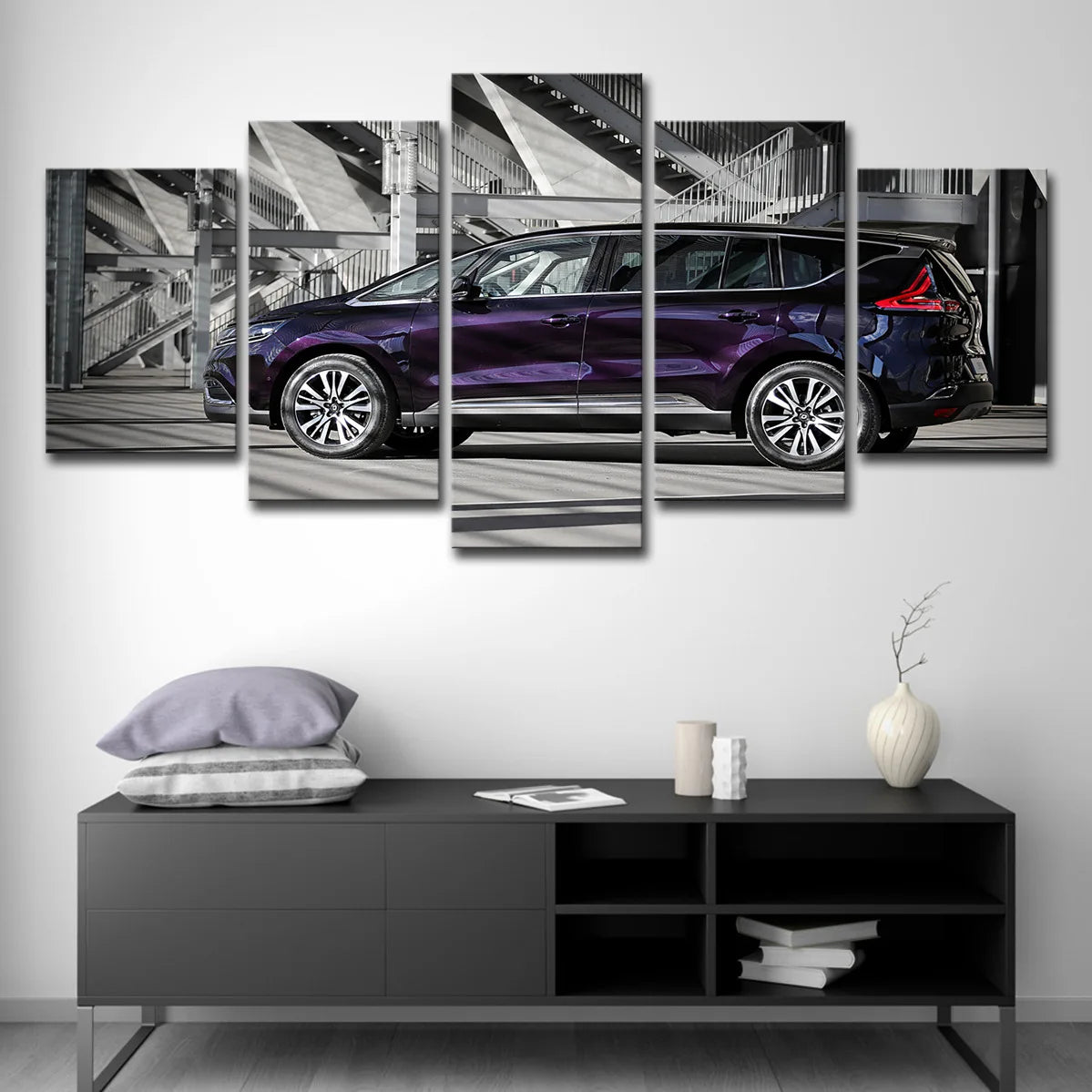5 Panel Sports Car Canvas Wall Art – Racing Car Poster Set
