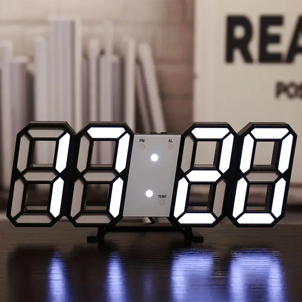 Modern LED Digital Wall Clock – 3D Glow Aesthetic Room Decoration