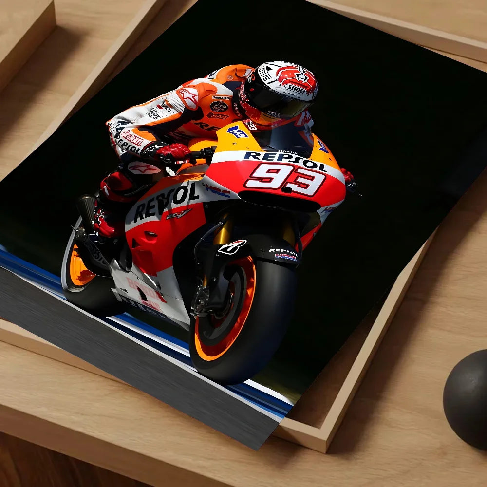 Marc Márquez Canvas Wall Art – MotoGP Racing Poster