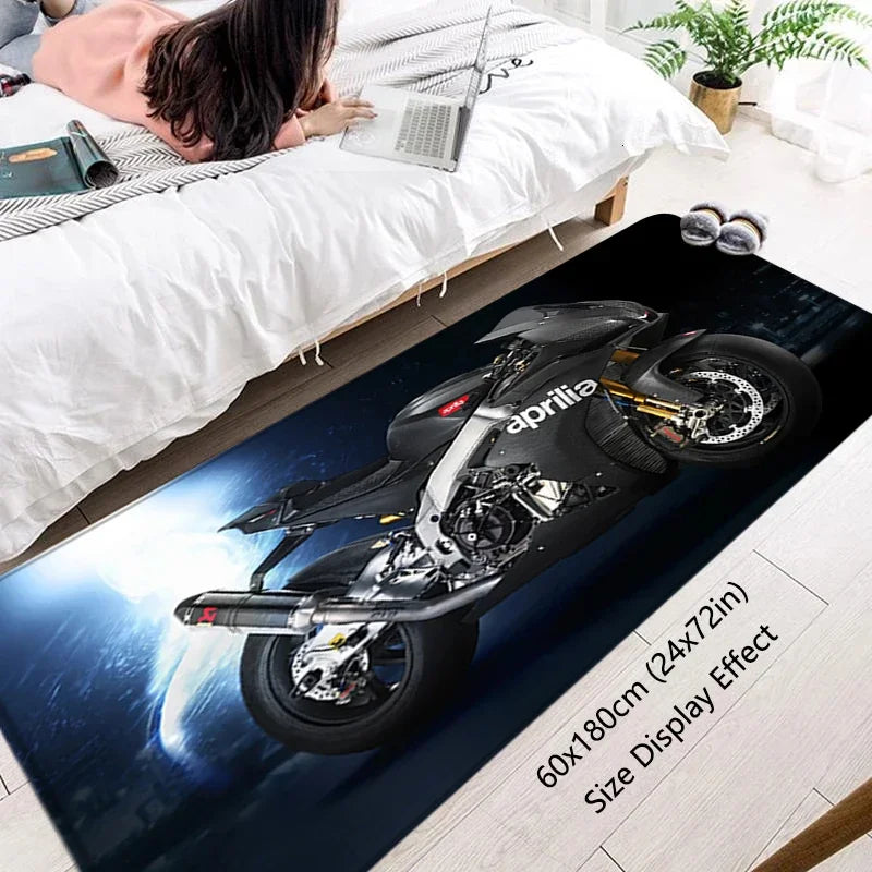 Motorcycle Racing Rug – Non-Slip Bike Floor Mat