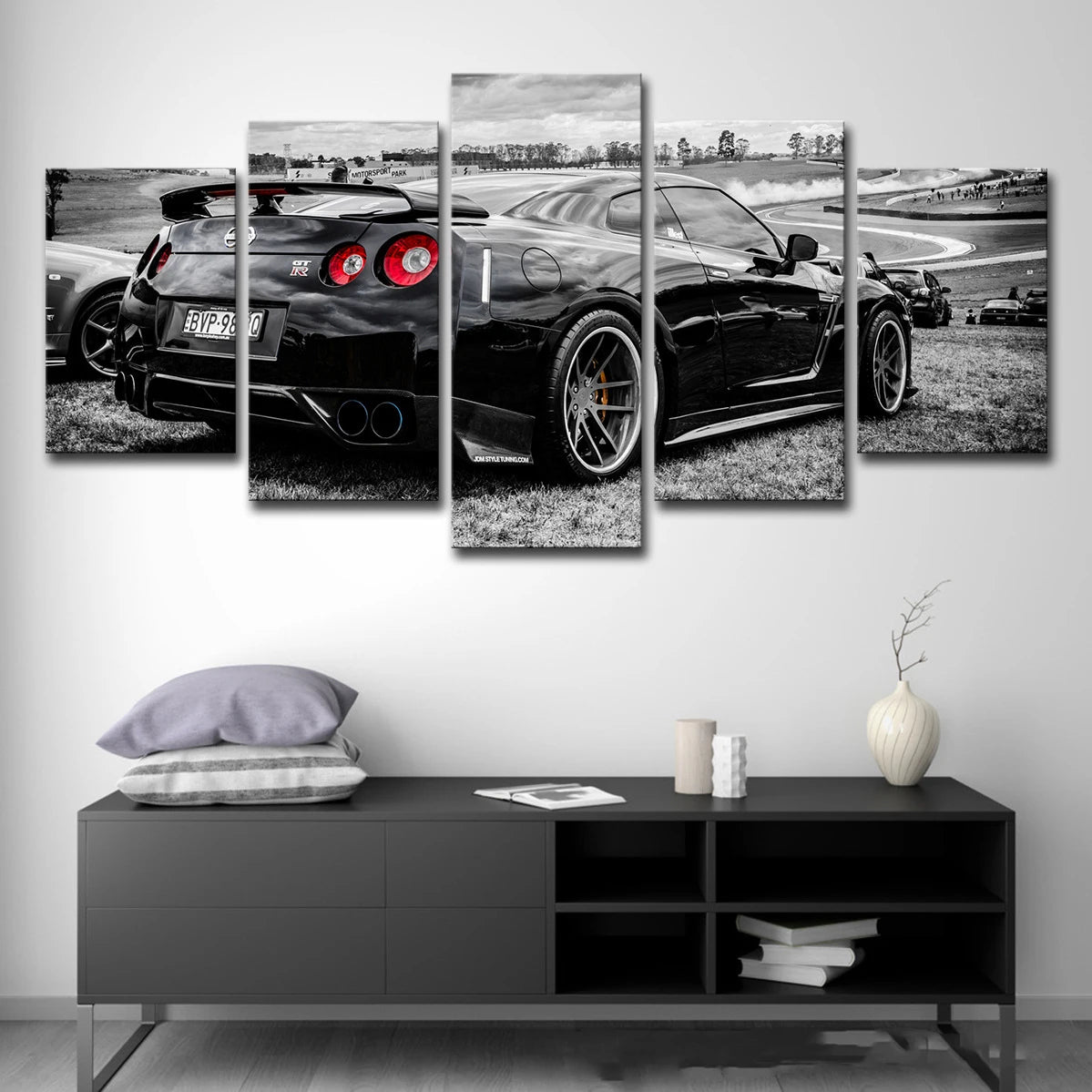 5 Panel Sports Car Canvas Wall Art – Racing Car Poster Set