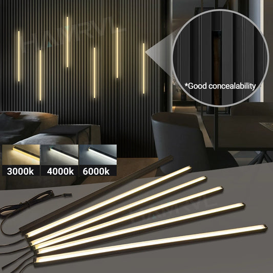 LED Recessed Strip Light for Wood Slat Wall – Touch Sensor, Self-Adhesive Ambient Lighting
