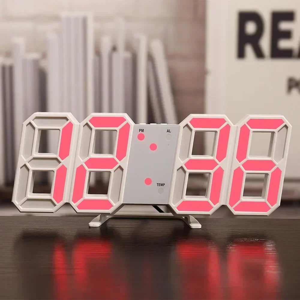 Modern LED Digital Wall Clock – 3D Glow Aesthetic Room Decoration