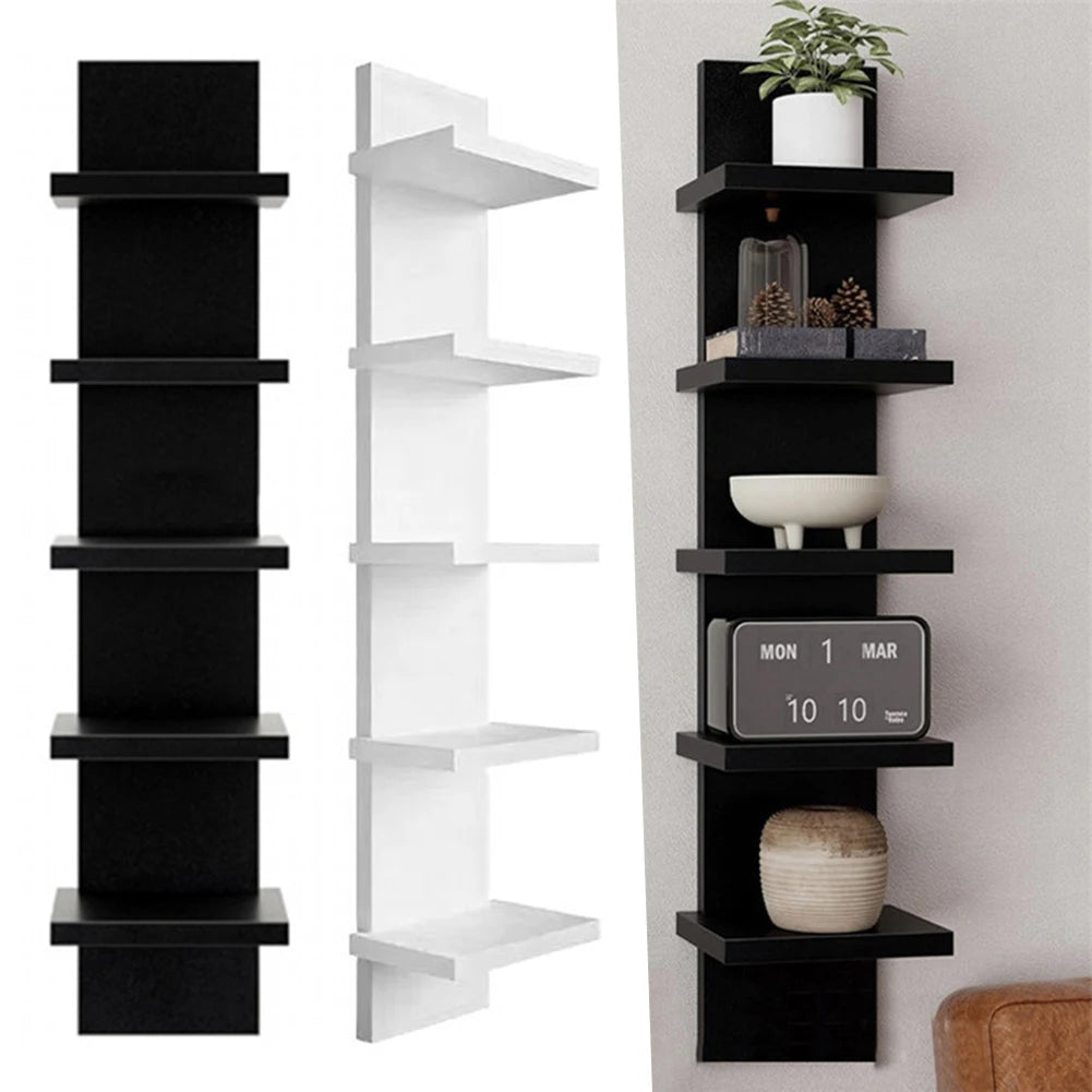 5-Tier Floating Wall Bookshelf – Space-Saving Modern Bookcase, Minimalist Wall Storage Shelf