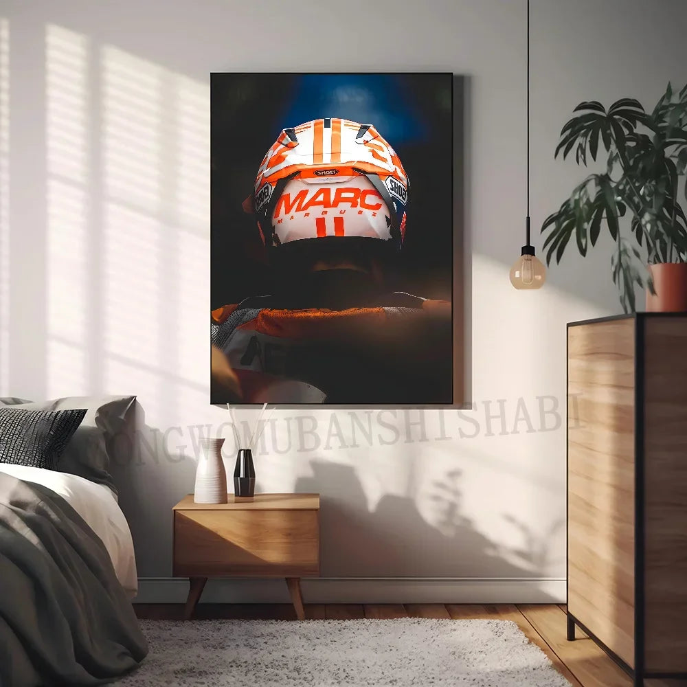 Marc Márquez Canvas Wall Art – MotoGP Racing Poster