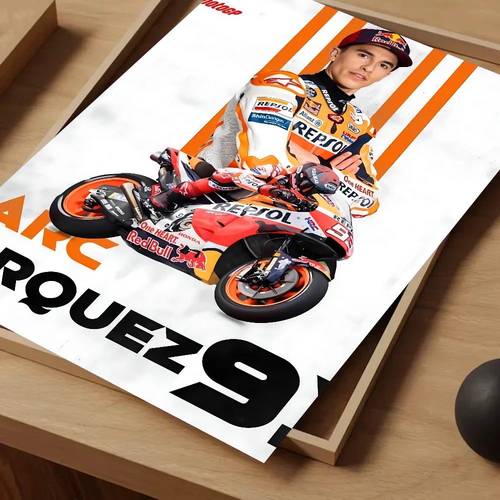Marc Márquez Canvas Wall Art – MotoGP Racing Poster