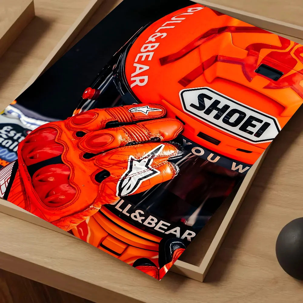 Marc Márquez Canvas Wall Art – MotoGP Racing Poster