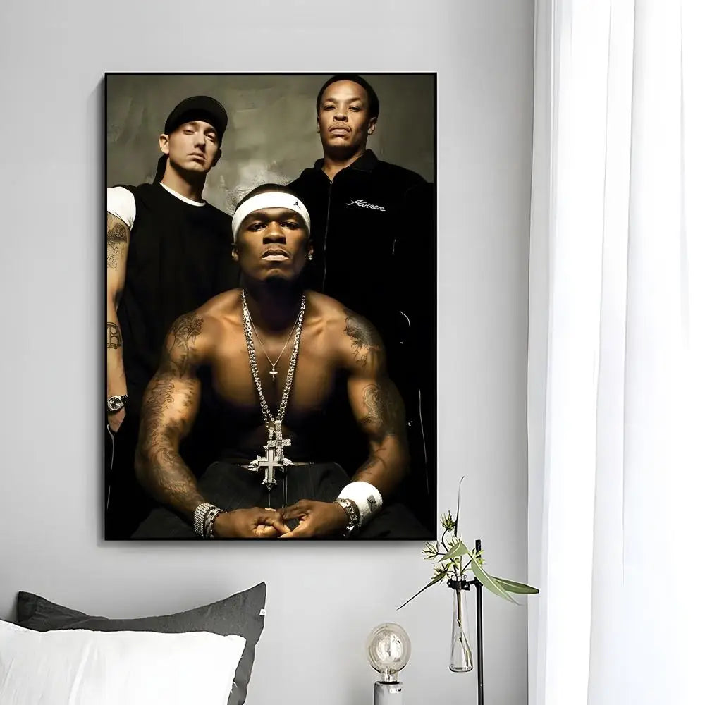 50 Cent Wall Art – Rapper Canvas Poster, Urban Hip Hop Home Decor