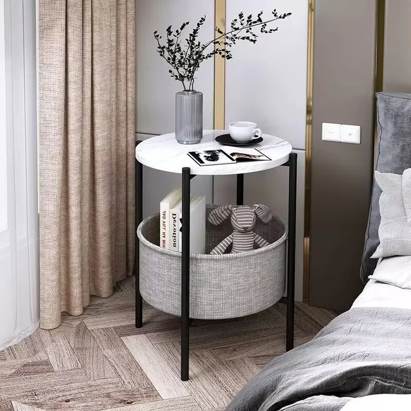 Moderní kulatý konferenční stolek – minimalistický odkládací stolek