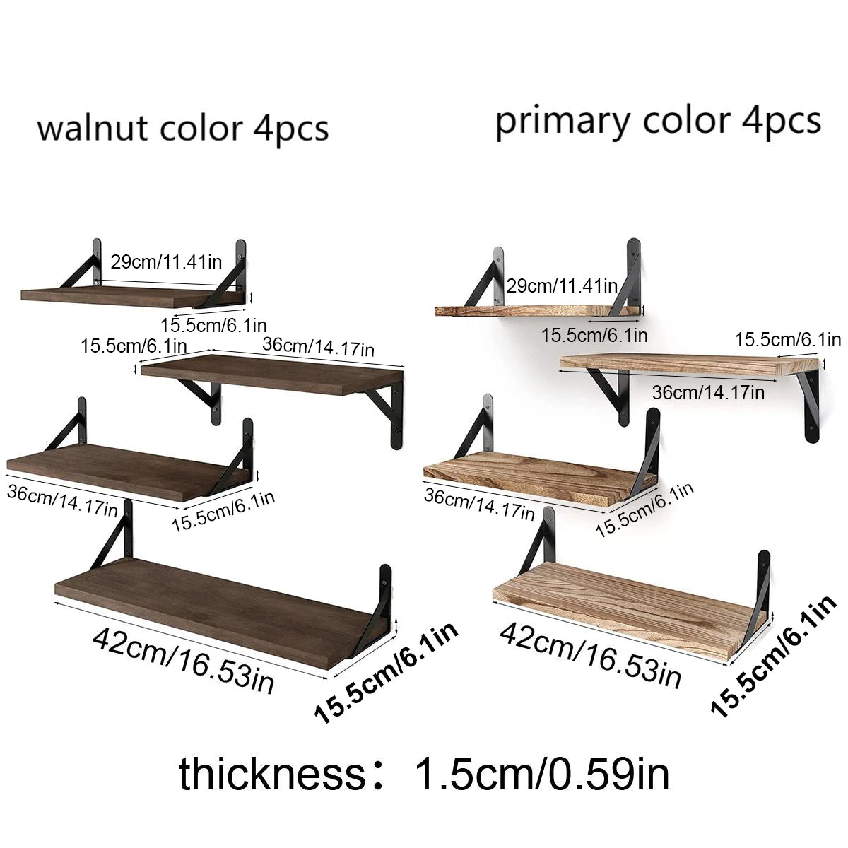 Modern Floating Wall Shelves – Wooden Bookshelf