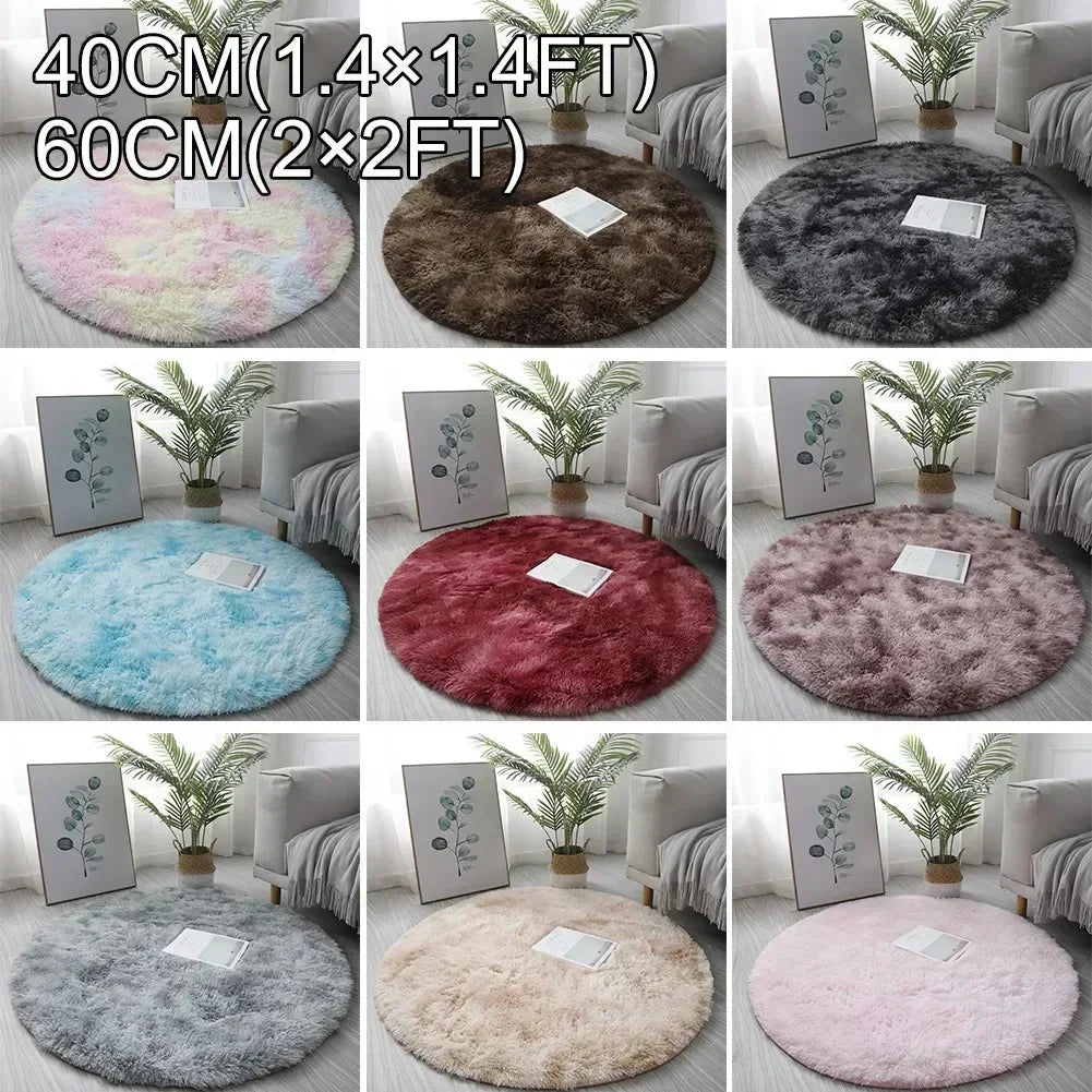 Round Plush Rug – Ultra Soft Fluffy Carpet, Cozy Decorative Floor Mat
