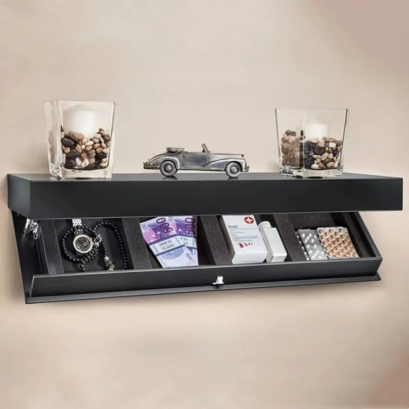 Hidden Compartment Floating Shelf – Secret Storage Wooden Wall Shelf, Modern Concealed Organizer